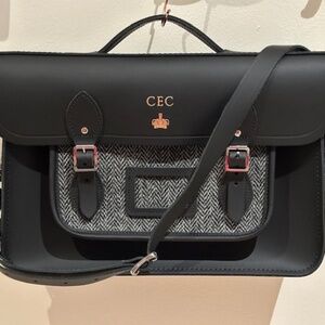 Cambridge of Satchel Messenger 15' inch (Matte Black/Tweed)